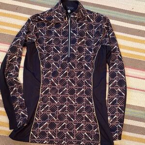 Artista Black and Brown Quarter Zip Riding Shirt XS